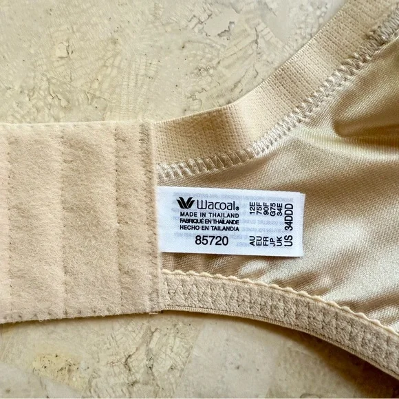 NWT WACOAL 85720 "Renaissance Rose" Full Figure Underwire, Lace Bra, Beige 34DDD - Picture 6 of 8